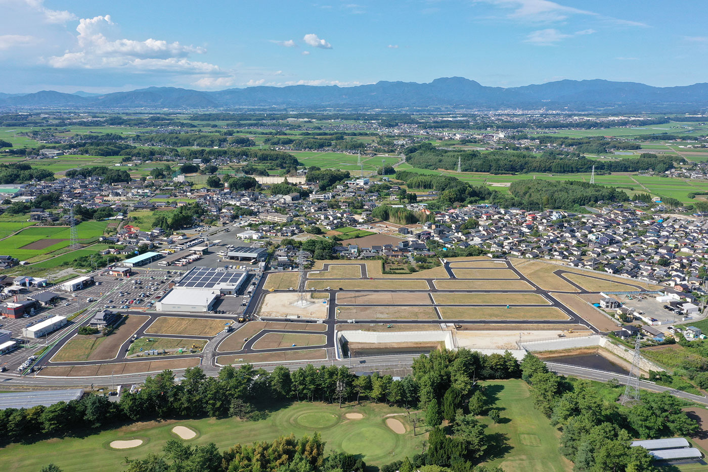 合志市かすみヶ丘_造成完了空撮画像a